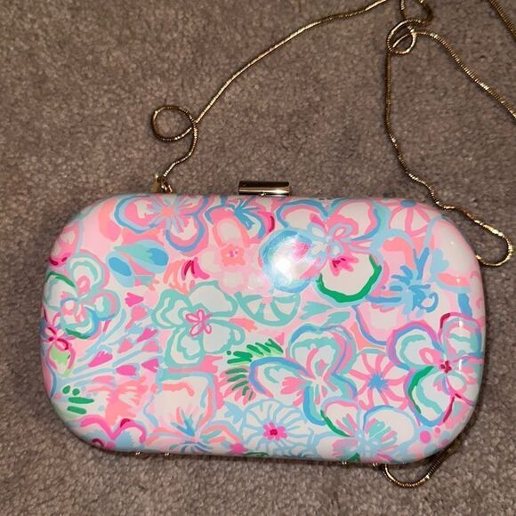 🔥Lilly Pulitzer Lidia Minaudiere clutch crossbody in Resort White Love Pattern - Picture 4 of 11